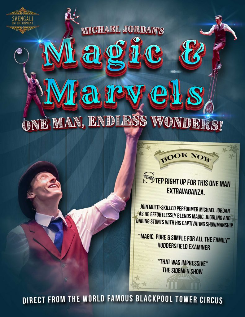 Official promotional artwork for Magic & Marvels at Hartlepool Town Hall Theatre